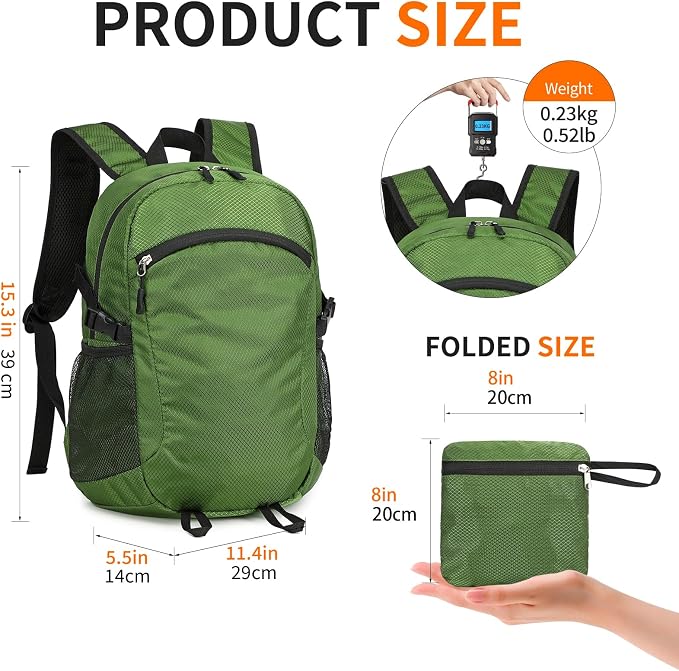 Small Hiking Backpack Travel Lightweight Hiking Packable Daypack - Image 3