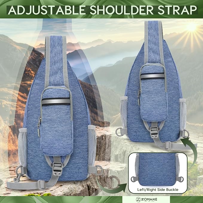 ZOMAKE Sling Bag, Small Crossbody Sling Backpack, Water Resistant Shoulder - Image 7