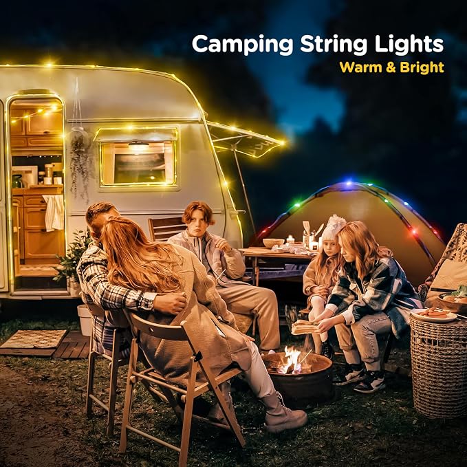 OGERY Camping String Lights, 4 in 1 Quick Storage 32.8FT Rechargeable Tent - Image 8