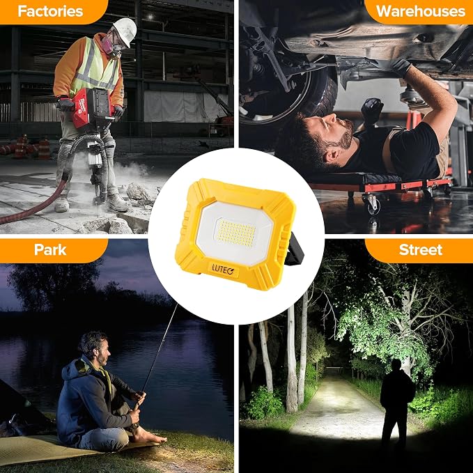 LUTEC 3500LM LED Work Light, Rechargeable Magnetic Work Lights - Image 7