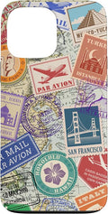 World Map Travel Passport Stamps Postage Stamp Case by Unknown