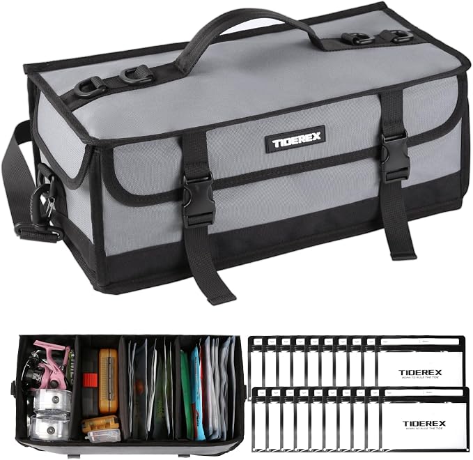 Large Fishing Tackle Bag for Soft Plastic Baits Storage, Fishing Gear Organizer by Unknown
