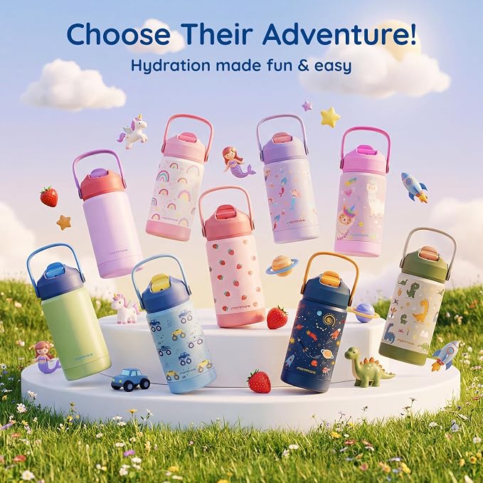 Mommore Kids Water Bottle 12 oz, Insulated Stainless Steel Water Bottle - Image 9