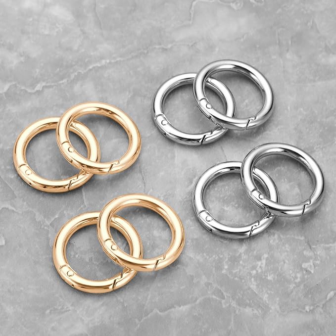 Gkeygo 1 Inch Keychain Rings, 8 Pack Round Carabiner Clip - Image 6