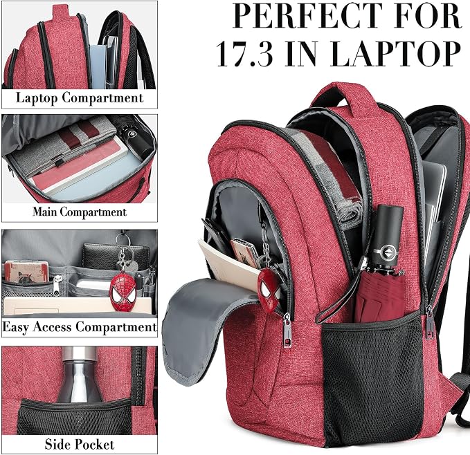 BIKROD Unisex Rose Laptop Backpack, Suitable - Image 3