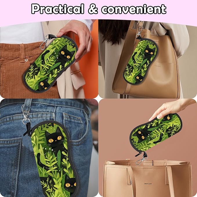 Glasses Case Sunglasses Eyeglass Soft Case Zipper Light Neoprene Pouch - Image 7