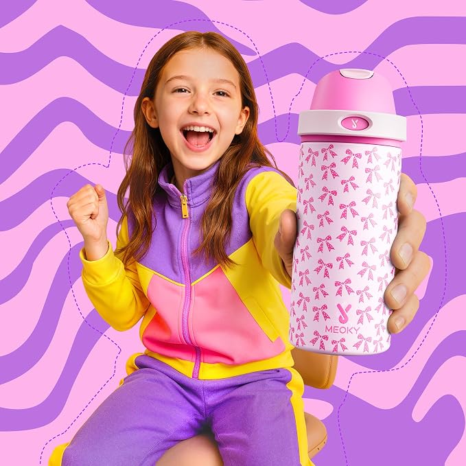 18 oz Kids Water Bottle for School: Meoky 18 oz Stainless Steel Insulated Water - Image 2