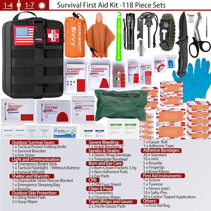 First Aid Kit, Survival Gear Outdoor Tactical Gear Set First Aid Kits Military - Image 5
