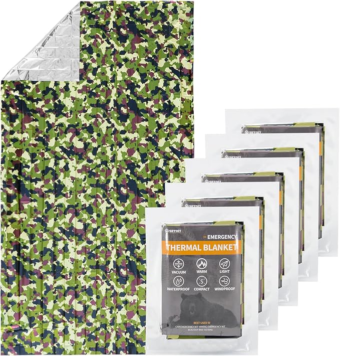 5-Pack Mylar Survival Blanket by Unknown