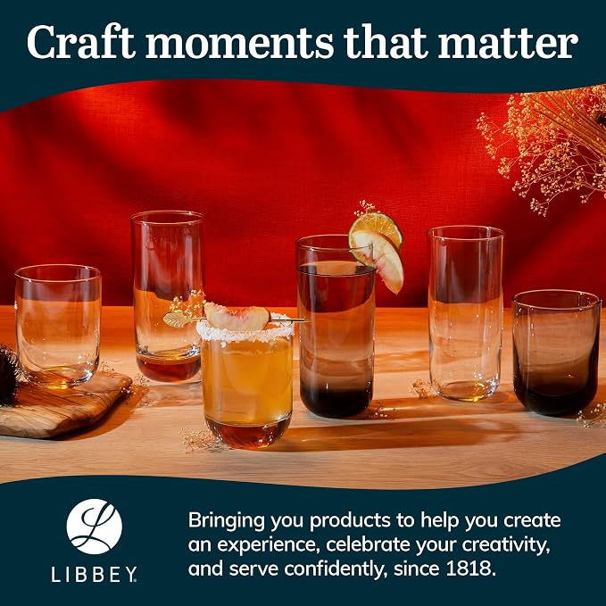 Libbey Drinking Glasses Polaris Tumbler and Rocks Set of 16, Sturdy Drinkware - Image 7
