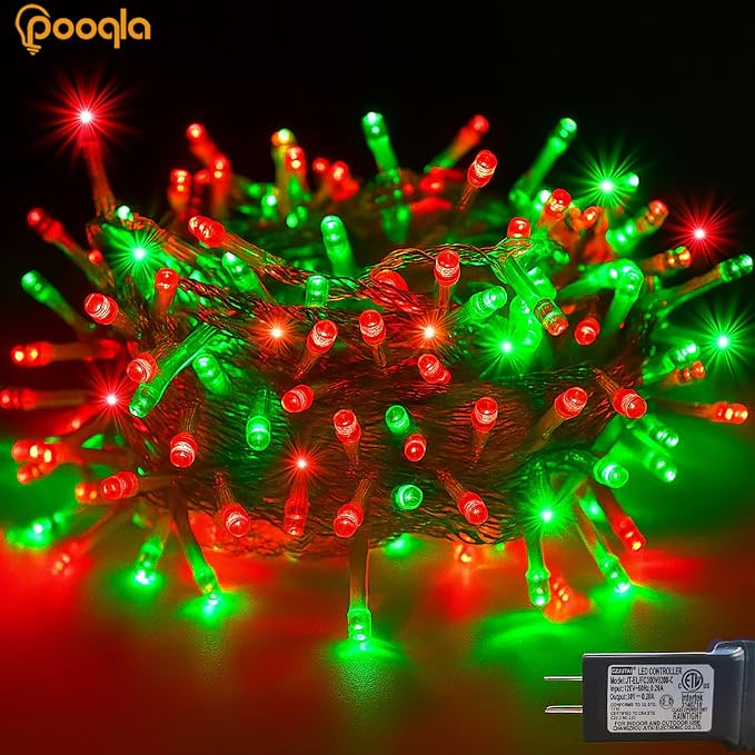 Red and Green Christmas String Lights, 66 ft 200 LED Christmas Lights Plug in - Image 7