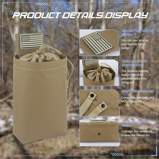 Tactical Dump Pouch for Battle Belt & MOLLE Systems | Foldable Mag Pouch - Image 6