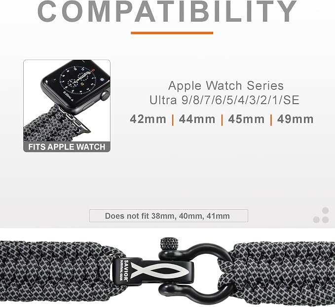 Savior Survival Gear Paracord Watch Band, Compatible - Image 3