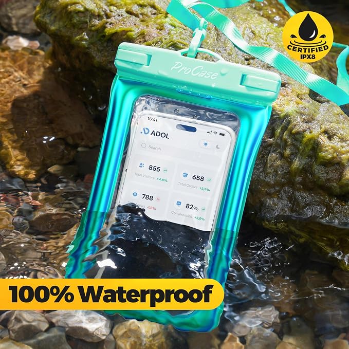 ProCase 2 Pack Floating Waterproof Phone Pouch IPX8, Universal Dry Bag Fits - Image 3