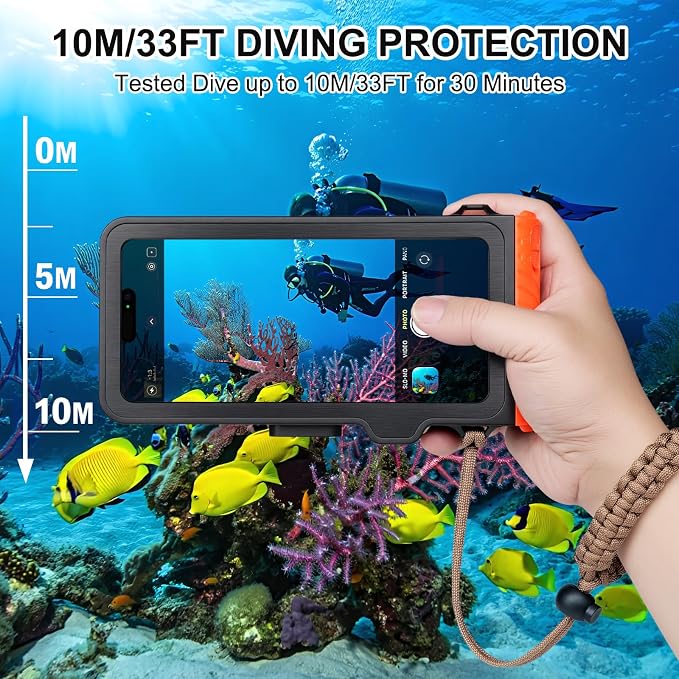 33ft Snorkeling Phone Case, Gen 4 IP68 Waterproof Housing - Image 3
