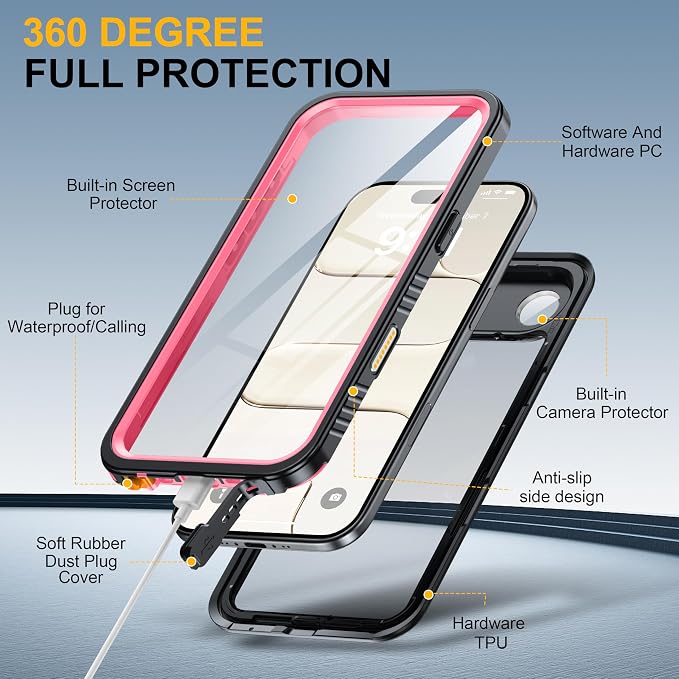 ANTSHARE for iPhone Air Case, IP68 Waterproof Shockproof Case, - 12 FT Military - Image 7