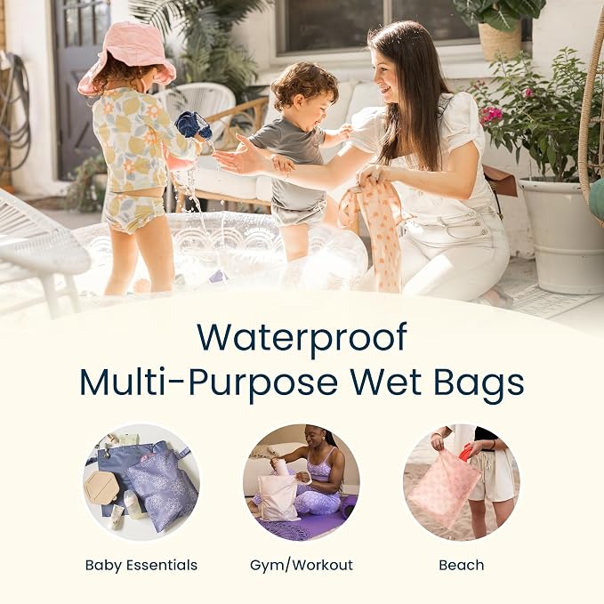 Tiny Twinkle Mess Proof Wet Bags | 2-Pack Reusable Waterproof Wet Bags - Image 7