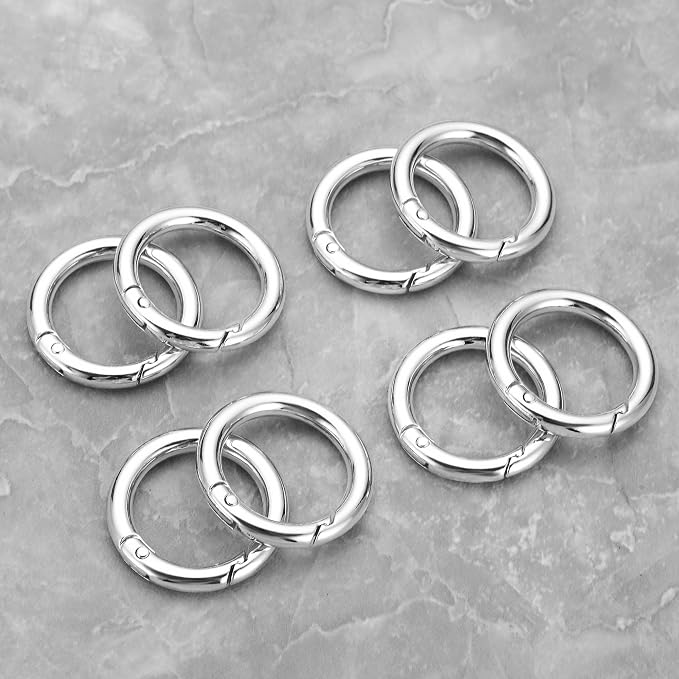 Gkeygo Key Ring Clip, 1 Inch Keychain Rings, 8 Pack Round Carabiner Clip - Image 6