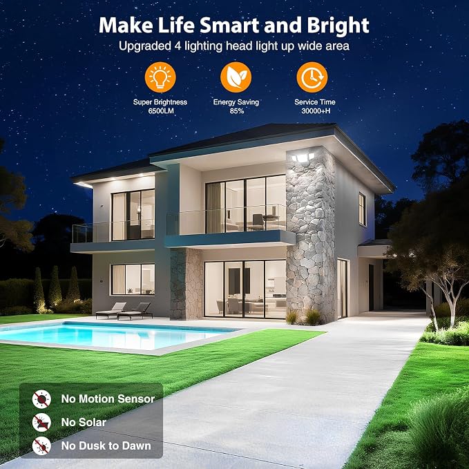 Onforu 65W Smart LED Flood Lights Outdoor, 6500LM Brightness Adjustable - Image 3