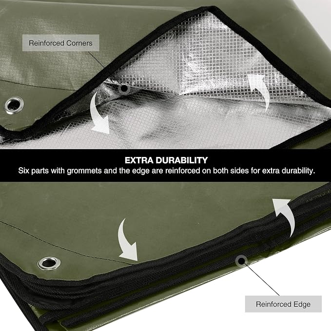 RedSwing 4 Pack Heavy Duty Waterproof Emergency Thermal Tarp, Insulated - Image 5