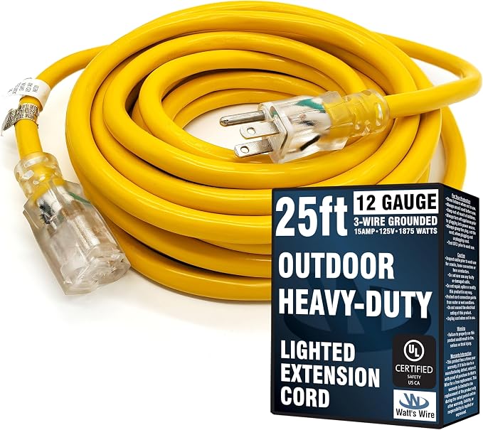 25 ft Outdoor Extension Cord Waterproof by WattsWire