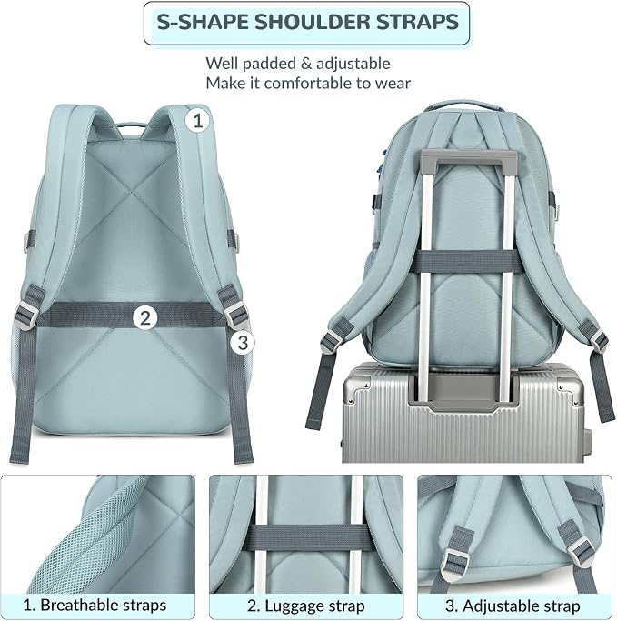 Lohol Multi-Pocket Backpack for School College Travel, Heavy Duty Big Bookbag - Image 5