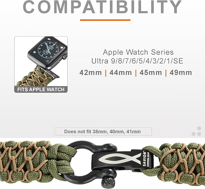 Savior Survival Gear Paracord Watch Band, Compatible - Image 3