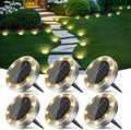 Peasur Solar Ground Lights Outdoor, 6 Pack Flat Solar Powered Disc Lights by Peasur