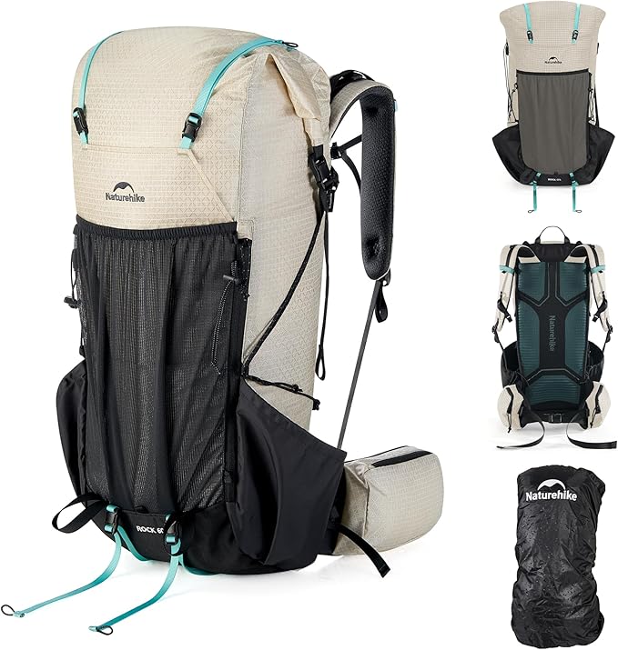 Naturehike 60L Rock 2.0 Upgraded Internal Frame Hiking Backpack by Naturehike