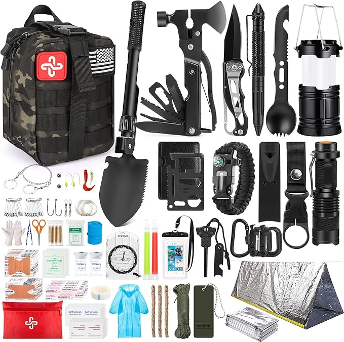 Survival Kit, Emergency Kit for Earthquake, Outdoor Adventure, Gifts for Men by HIHEGD