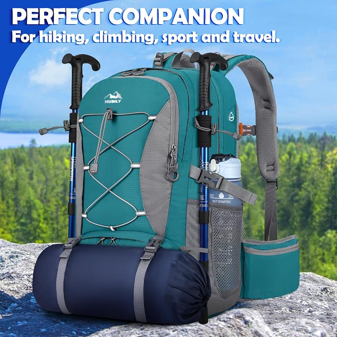 NUBILY 50L Hiking Backpack Waterproof Camping Backpack - Image 7