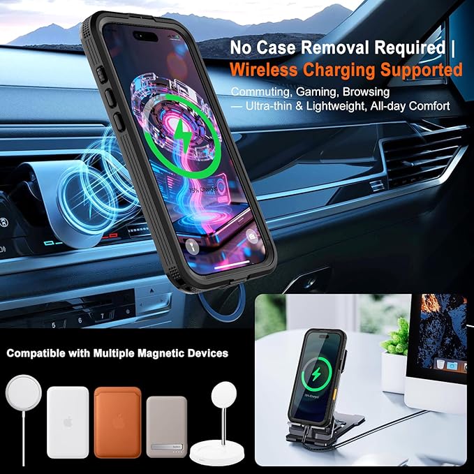 Waterproof Case for iPhone 17 Pro Max, IP68 Military Full-Body Armor, MagSafe - Image 3