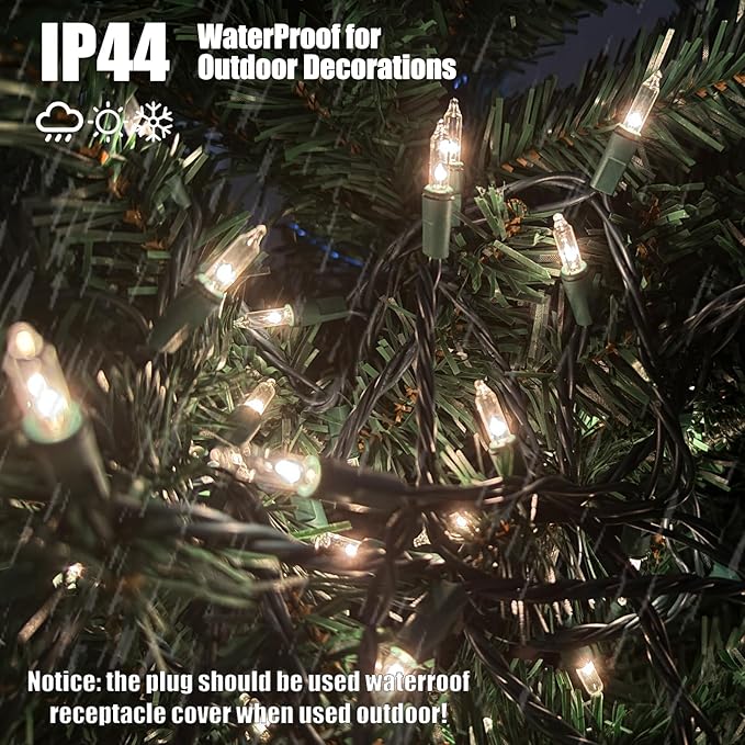 HISHINY Christmas Lights 100 Count Clear Christmas Tree Lights String - Image 3