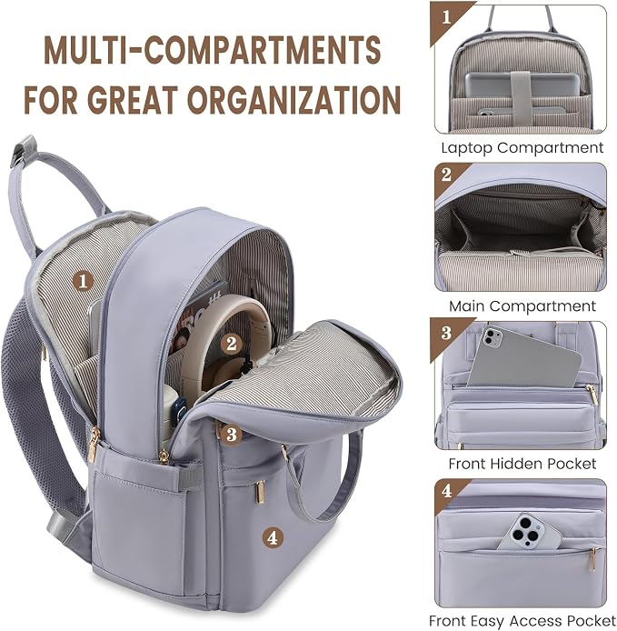 LOVEVOOK Laptop Backpack for Women 15.6 Inch Laptop Bag - Image 2