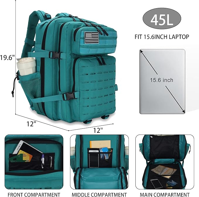 Military Tactical Backpack 45L/25L 3 Day Assault Pack Molle Daypack Hiking - Image 2