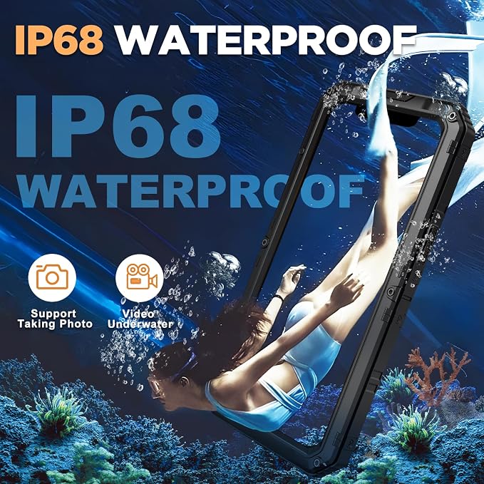 Mitywah Waterproof Case for iPhone 13, Heavy Duty Military Grade Drop - Image 3