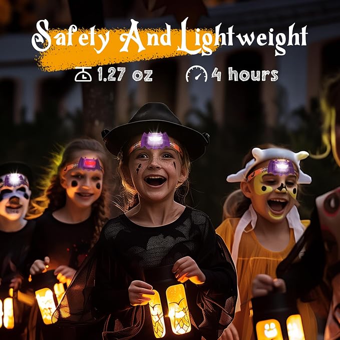 EverBrite Halloween Bat Headlamps Halloween Gifts, 3 Modes Head Lamps - Image 4
