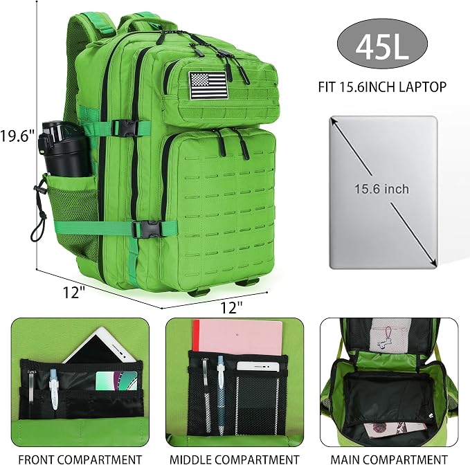 Military Tactical Backpack 45L/25L 3 Day Assault Pack Molle Daypack Hiking - Image 2
