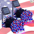 JMEXSUSS 2 Pack Red White and Blue Solar Lights, 200LED 75.5ft Patriot Solar by JMEXSUSS