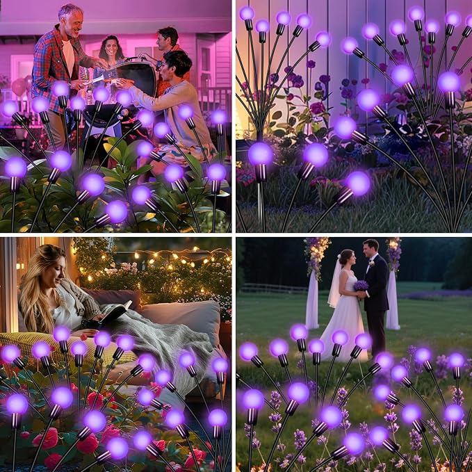 ZFNN Solar Garden Lights 16 LEDs, 2 Pack 8 Heads, Outdoor Waterproof, Swaying - Image 5