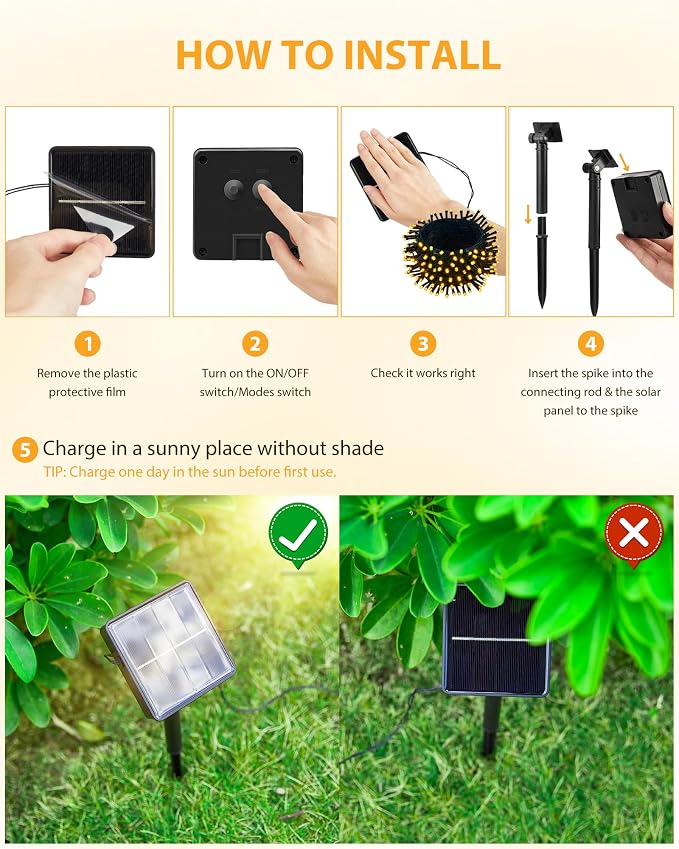 Brightown 4 Pack Solar String Lights - Image 8