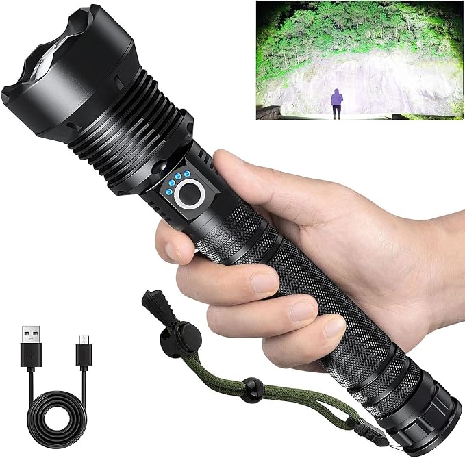 Rechargeable Flashlights 99, 000 Lumens, Super Bright LED Flashlight High Lumens by Brightyourwayhome