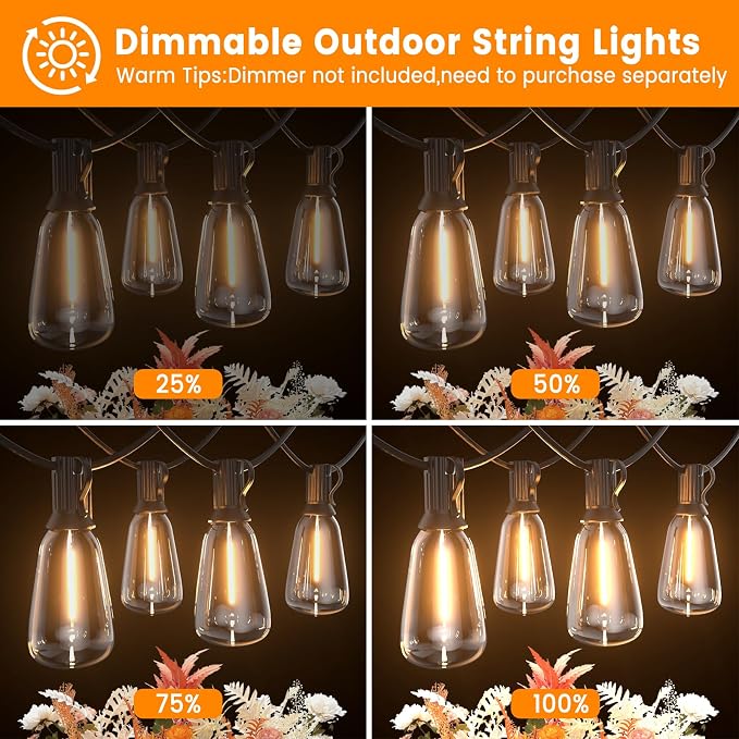 LED Outdoor String Lights 200ft ST38 Waterproof Patio Lights - Image 7
