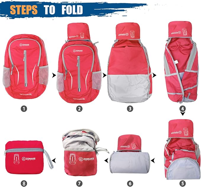 ZOMAKE Ultra Lightweight Packable Backpack 25L, Foldable Hiking Backpacks Water - Image 6