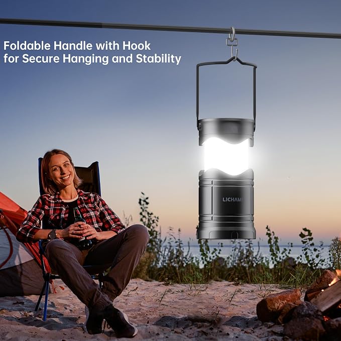 Lichamp 1-Pack Solar Camping Lantern, USB Rechargeable LED Lanterns Battery - Image 6