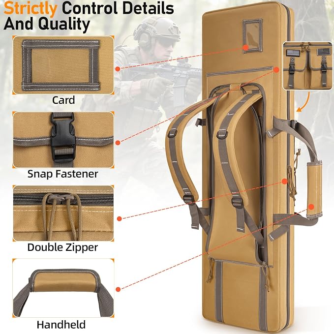 TORIBIO Double Rifle Case Soft Bag 32" 34" 36" 42" 46" 48'' 51“ 55” Gun Case - Image 7