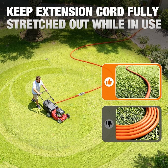 15 FT Outdoor Extension Cord Waterproof, 16/3 Gauge Heavy Duty 3 Prong Power - Image 8
