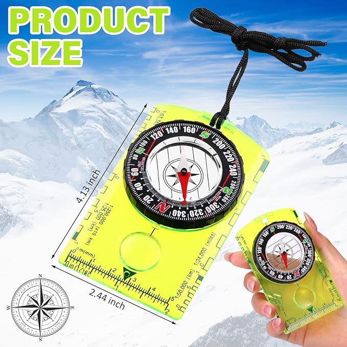 Geiserailie Acrylic Orienteering Compass Hiking Backpacking Map Reading Compass - Image 2