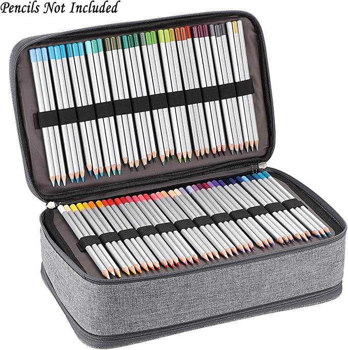BTSKY Colored Pencil Case 360 Slots Pencil Bag Organizer High Capacity Holder - Image 4