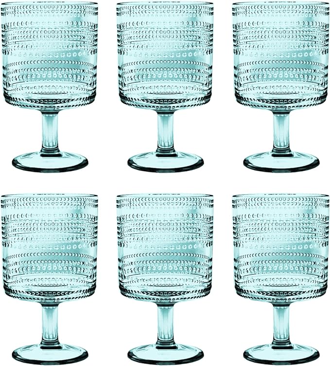 Beaded 14 oz Durable Acrylic Wine Glasses, Shatter-Resistant and by AbodeHomewares-TheDesignDestinationforTabletopDrinkwareKitchenandPet